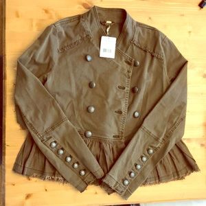 Free people, light jacket, Military style. TAGS ON